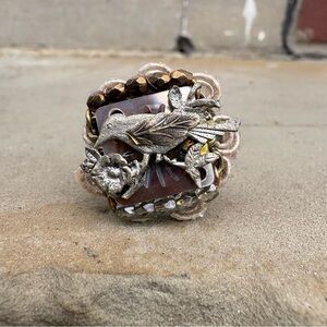 Jill Schwartz Elegant Crystal Bird Ring